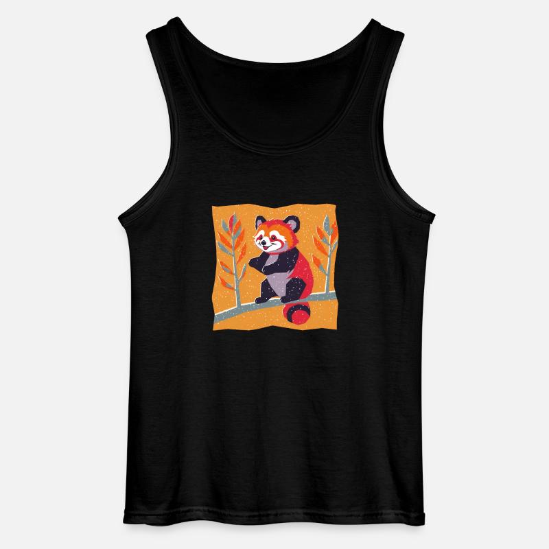 Roter Panda - Gildan Männer Tank Top - Schwarz
