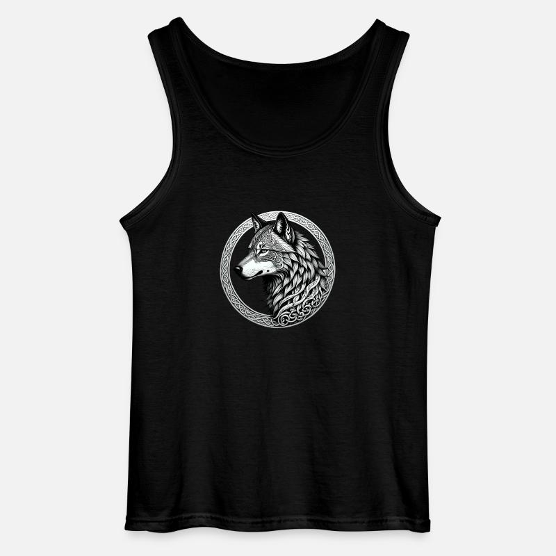 Wolf mit keltischem Knoten 02 - Gildan Männer Tank Top - Schwarz