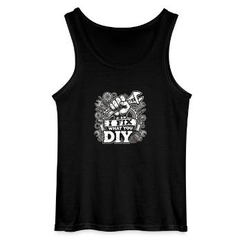 Handyman Christmas DIY - Gildan Men’s Tank Top - black - Front - AI Model Male 185 dark (185cm)