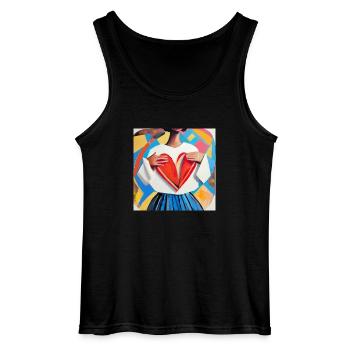 Passt mein Herz zu mir? - Gildan Männer Tank Top - Schwarz - Vorne - AI Model Male 185 dark (185cm)