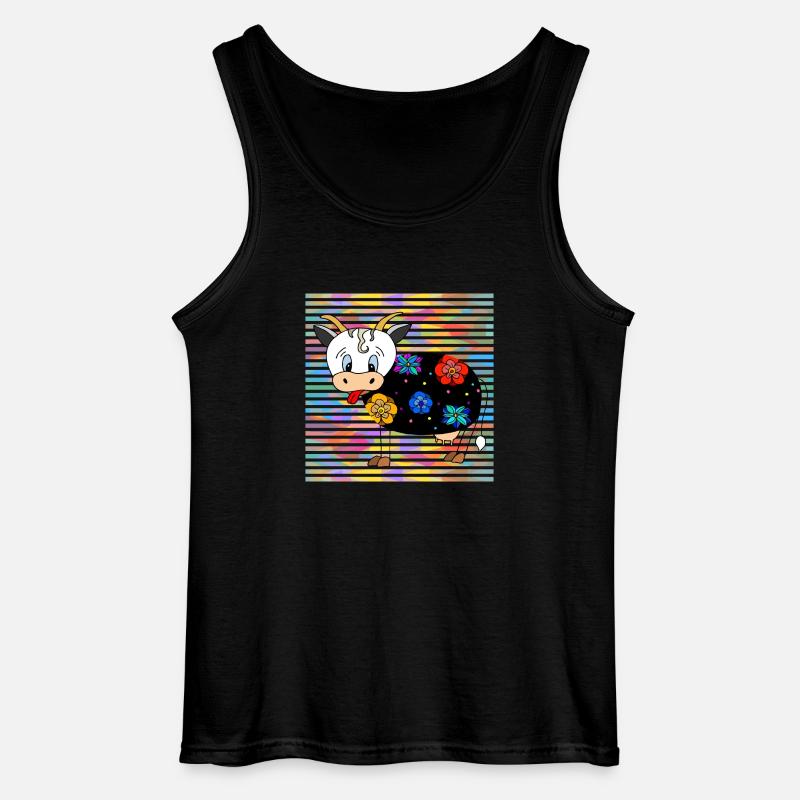 Kuh - Gildan Männer Tank Top - Schwarz