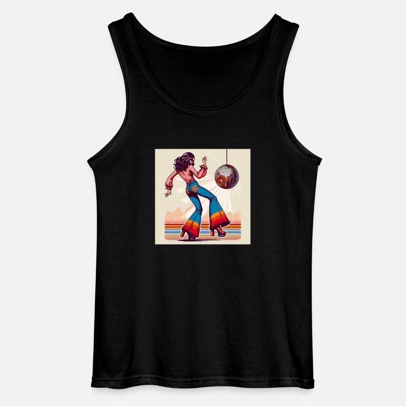 Retro diskotek - Gildan tanktop til mænd - sort