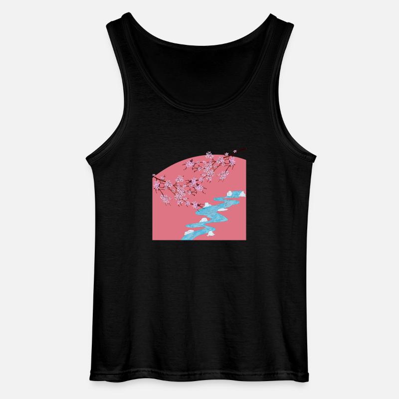 Sakura - Gildan Männer Tank Top - Schwarz