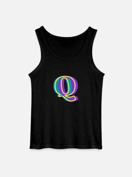 Mehrfarbiger Buchstabe q - Gildan Männer Tank Top - Schwarz