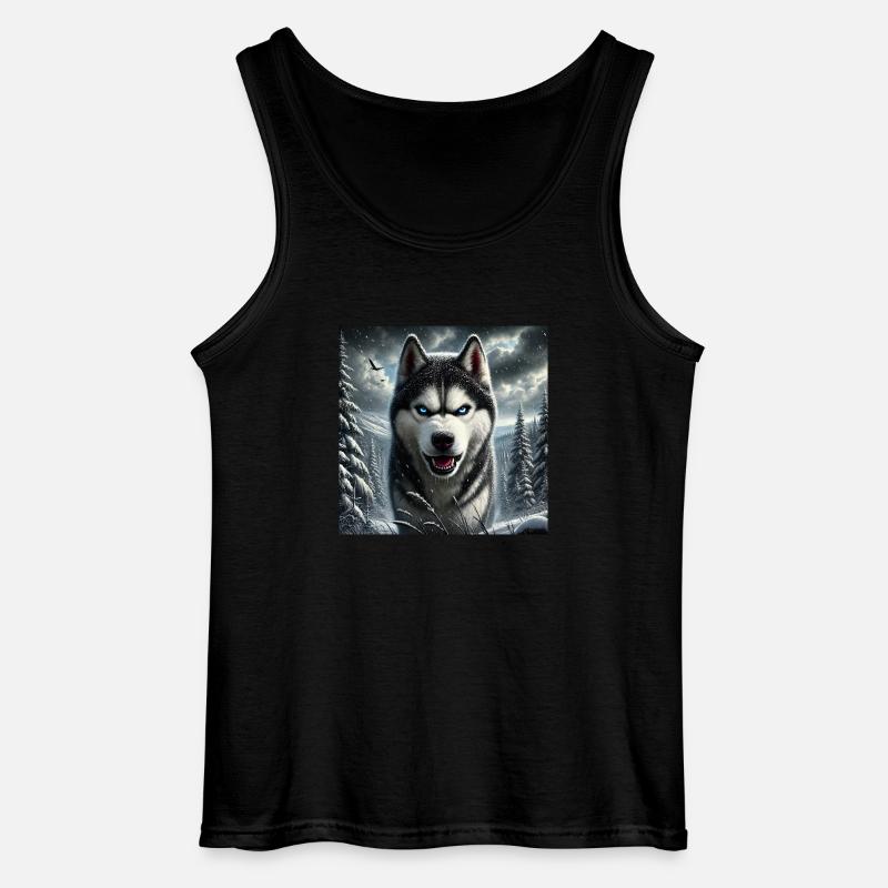 Hasky I - Gildan Männer Tank Top - Schwarz