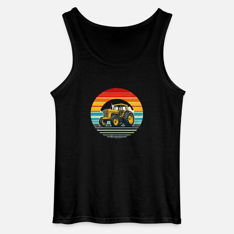 Oldtimer-Traktor - Gildan Männer Tank Top - Schwarz