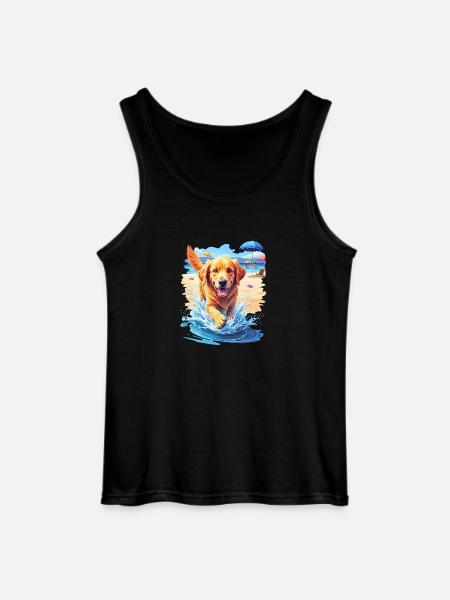 Hund am Strand - Gildan Männer Tank Top - Schwarz
