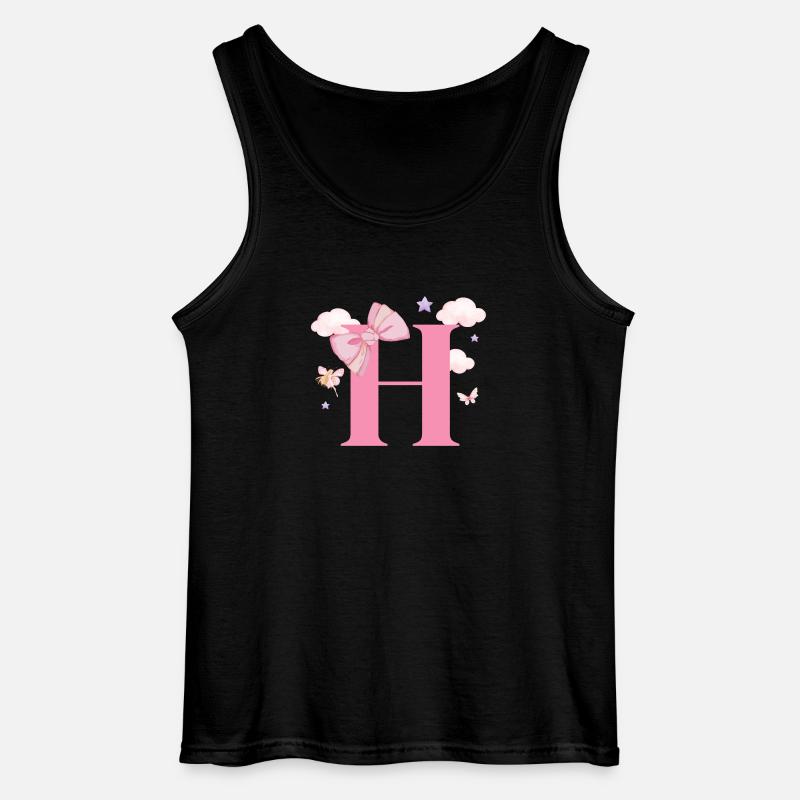 Buchstabe h rosa Wolken - Gildan Männer Tank Top - Schwarz