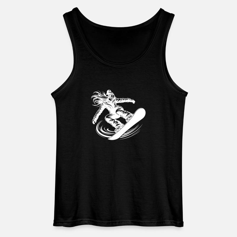 Cool snowboarder snowboarding with elegance - Gildan Men’s Tank Top - black