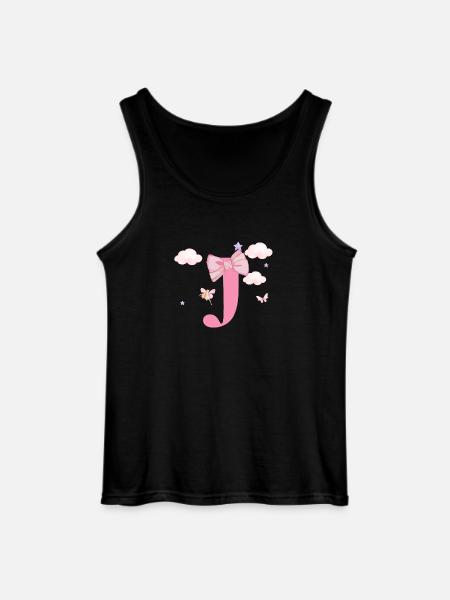 Letter j Pink Clouds - Gildan Men’s Tank Top - black