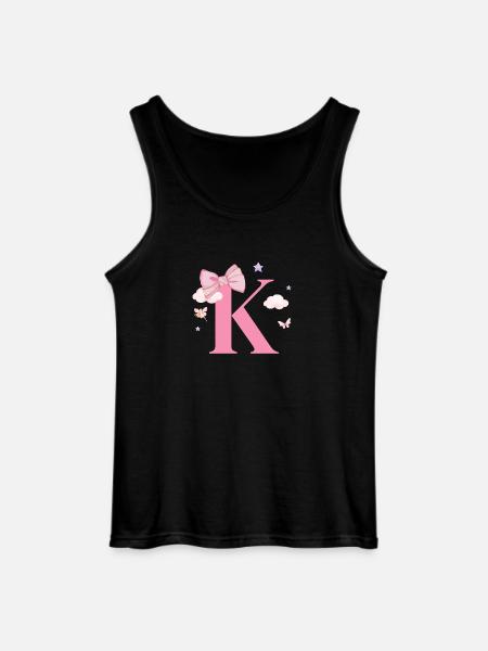 Letter k pink clouds - Gildan Men’s Tank Top - black