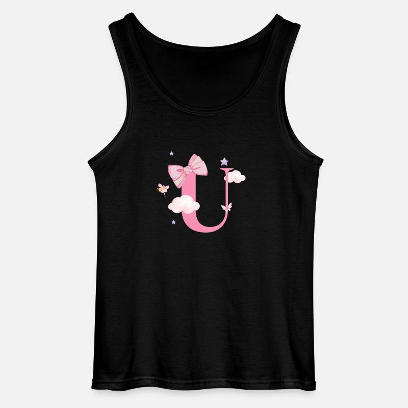 Buchstabe u Rosa Wolken - Gildan Männer Tank Top - Schwarz