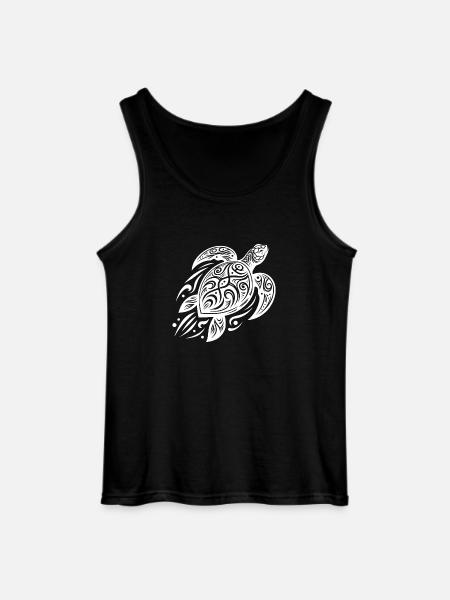 Powerful Pacific Turtle Meets Tribal - Gildan Men’s Tank Top - black