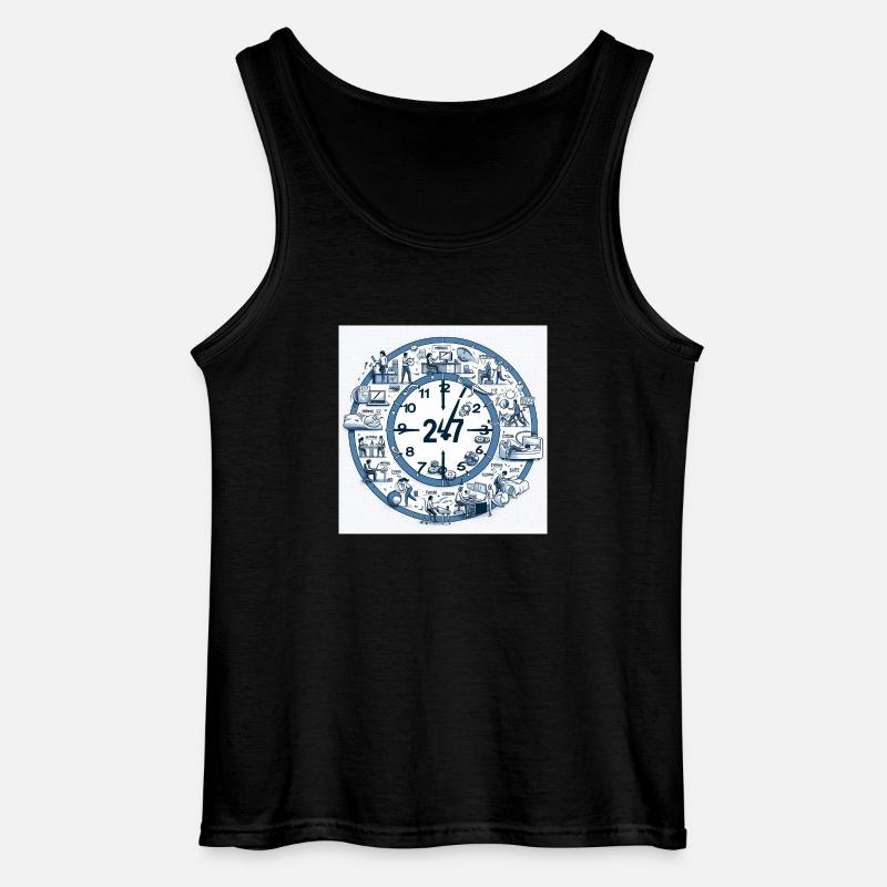 24/7 Texts in DE - Gildan Männer Tank Top - Schwarz