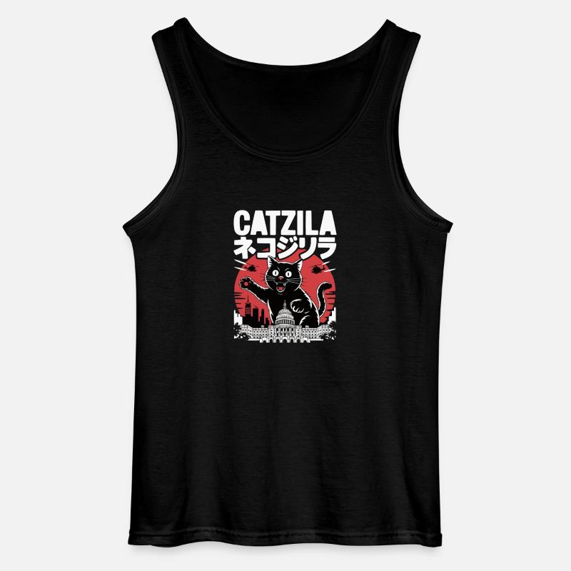 Catzilla Catzilla - Gildan Männer Tank Top - Schwarz