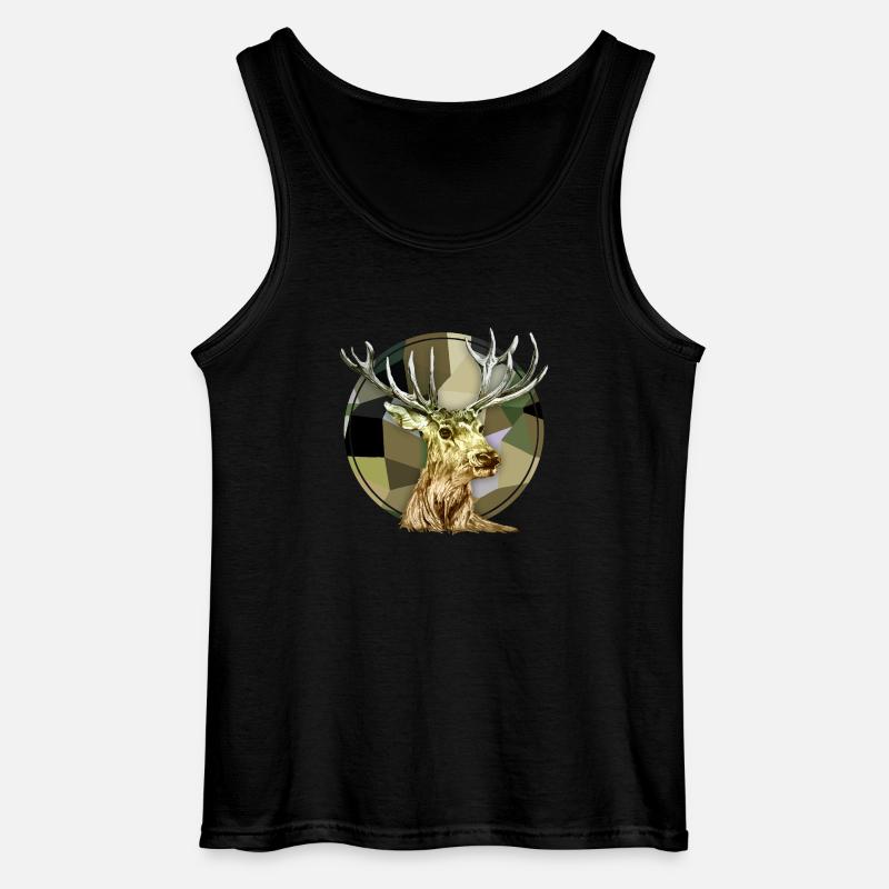 Hirsch - Gildan Männer Tank Top - Schwarz