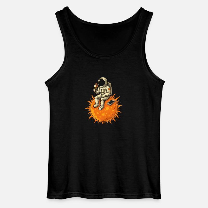 Astronaut auf der Sonne - Gildan Männer Tank Top - Schwarz