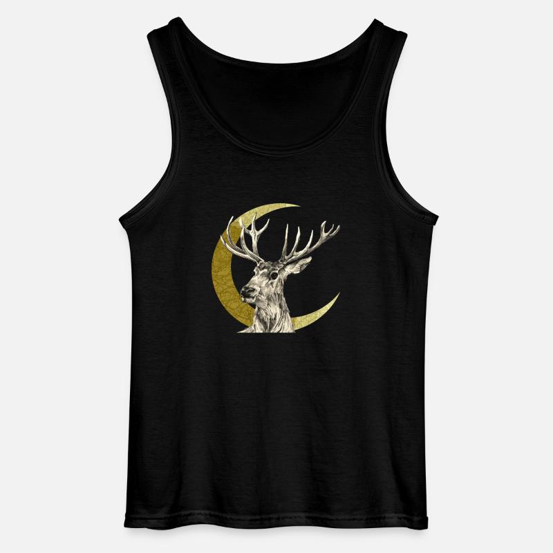 Hirsch - Gildan Männer Tank Top - Schwarz