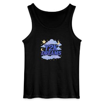 Y2k Fashion Clouds - Gildan Men’s Tank Top - black - Front - AI Model Male 185 dark (185cm)