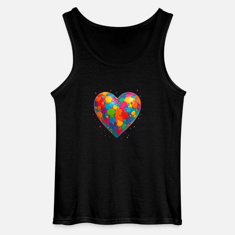 Herz Farbenfroh - Gildan Männer Tank Top - Schwarz