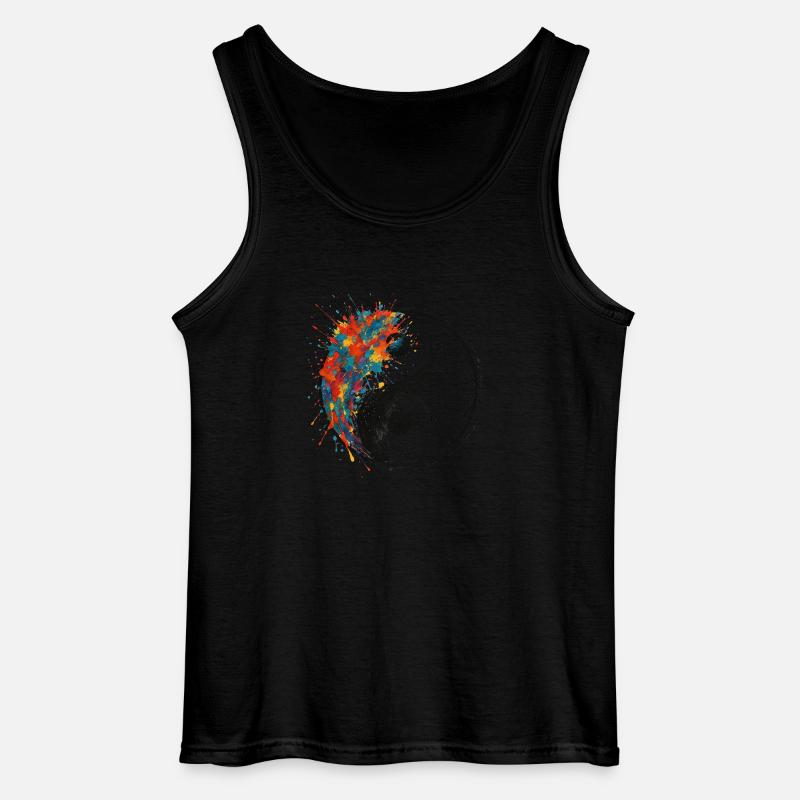 Yin-Yang Splash mit schwarzem Hintergrund - Gildan Männer Tank Top - Schwarz