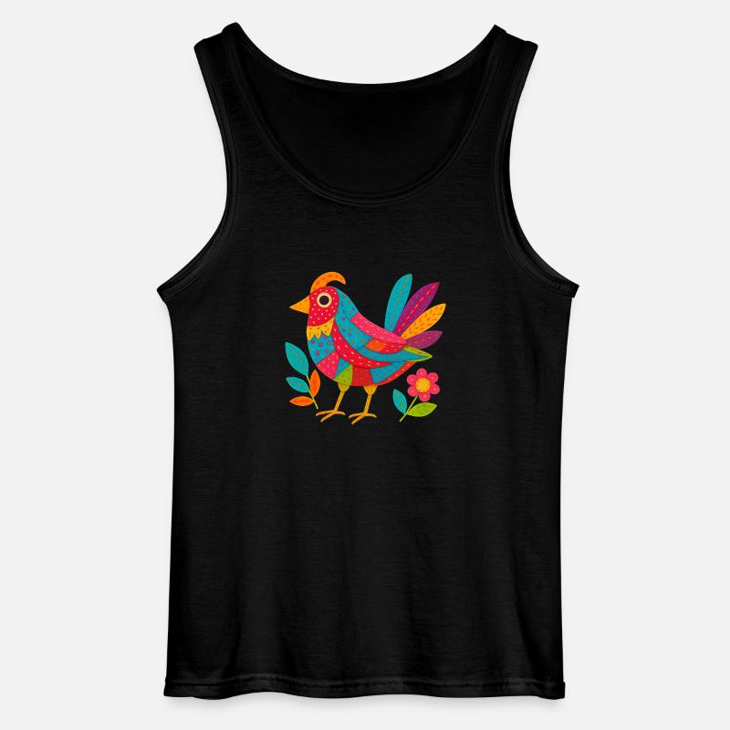 Patchwing – The Fabric Feather Bird - Gildan Men’s Tank Top - black