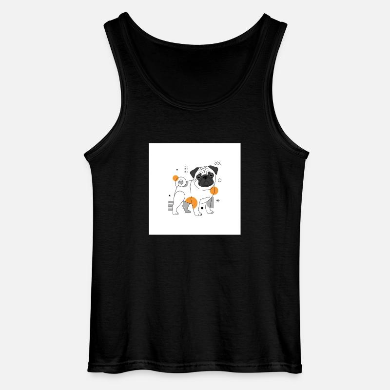 Mops Design - Gildan Männer Tank Top - Schwarz