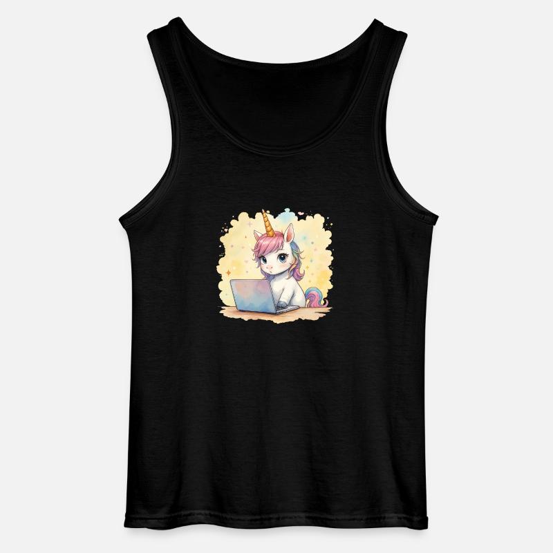 programmierendes Einhorn - Gildan Männer Tank Top - Schwarz