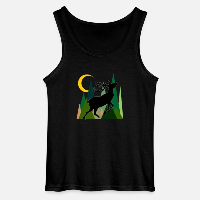 Hirsch - Gildan Männer Tank Top - Schwarz