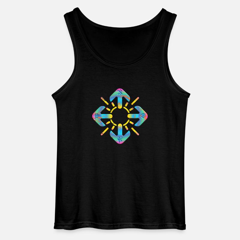 Kompass - Gildan Männer Tank Top - Schwarz