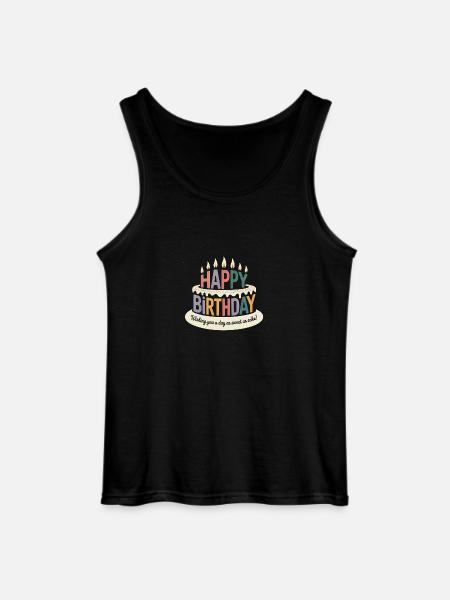 Tillykke med fødselsdagen - Cool Vintage Cartoon Logo - Gildan tanktop til mænd - sort