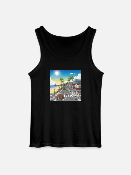 Newport Beach street - Gildan Men’s Tank Top - black