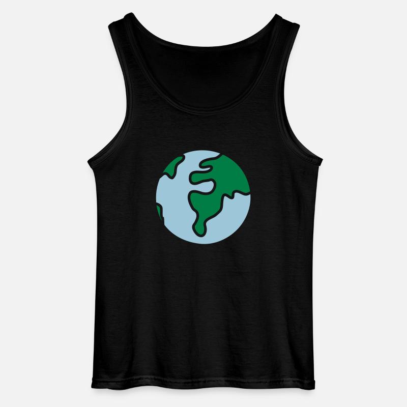 Globus - Welt - Gildan Männer Tank Top - Schwarz