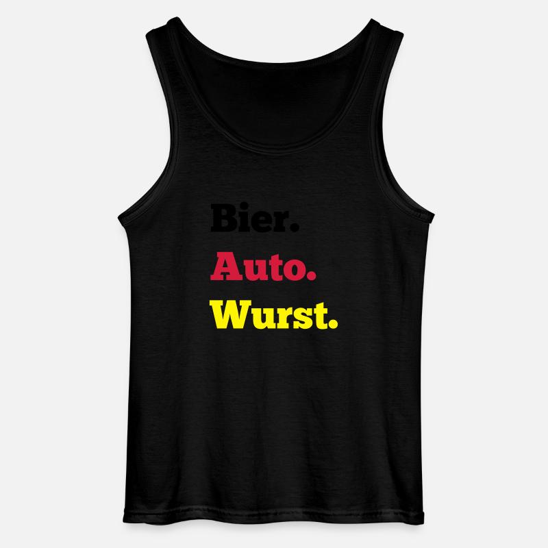 Bier Auto Wurst - Gildan Männer Tank Top - Schwarz