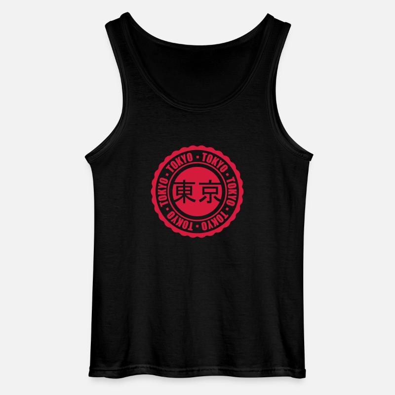 Roter Tokyo Stempel - Gildan Männer Tank Top - Schwarz