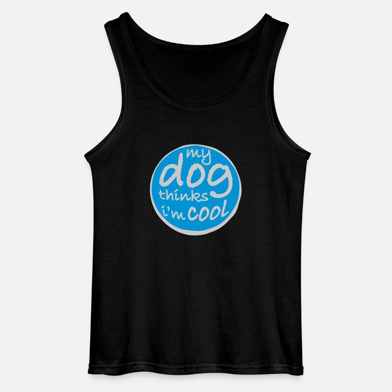 Dog thinks im cool - Gildan Männer Tank Top - Schwarz