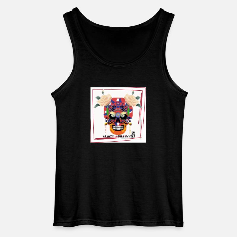 Weißer Totenkopf 3 - Gildan Männer Tank Top - Schwarz
