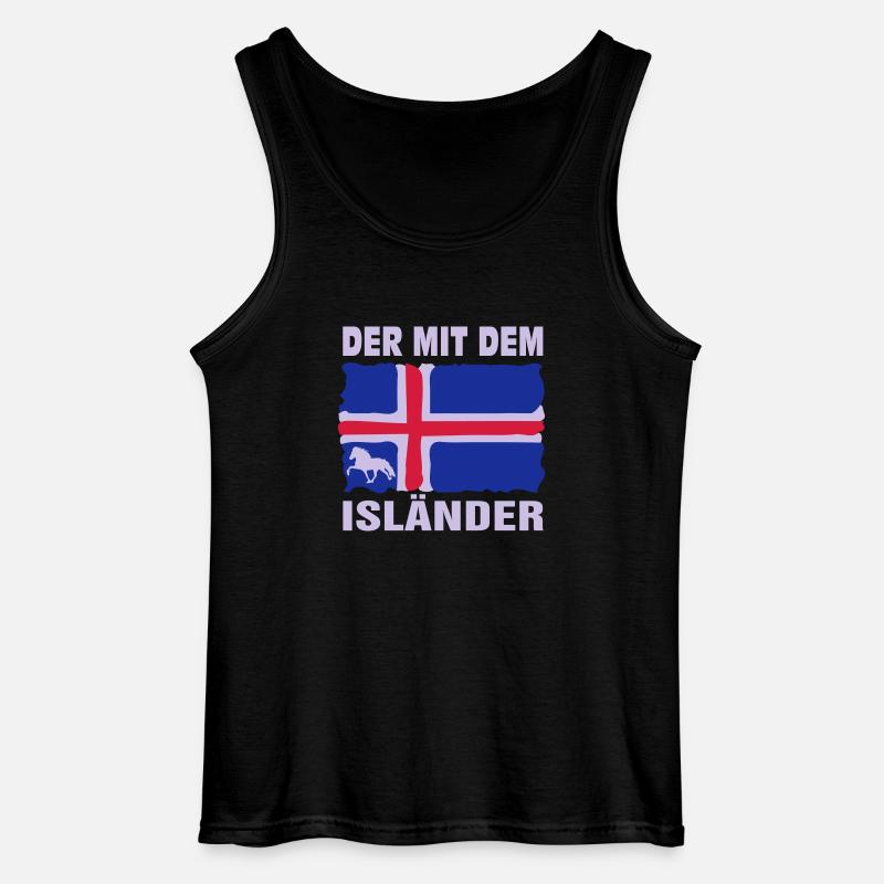 Der mit dem Isländer - Gildan Männer Tank Top - Schwarz