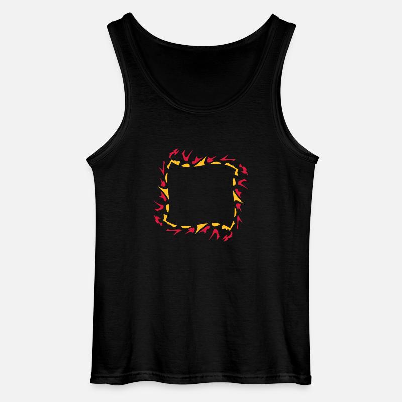 Abstract fire flame frame - Gildan Men’s Tank Top - black