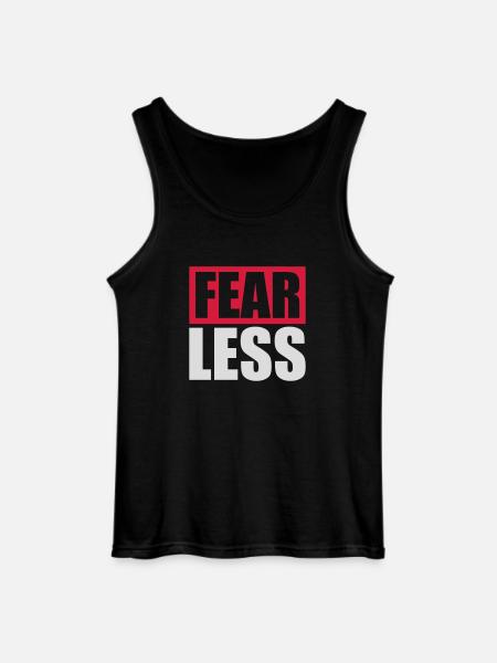 fearless Text Quote Design - Gildan Men’s Tank Top - black