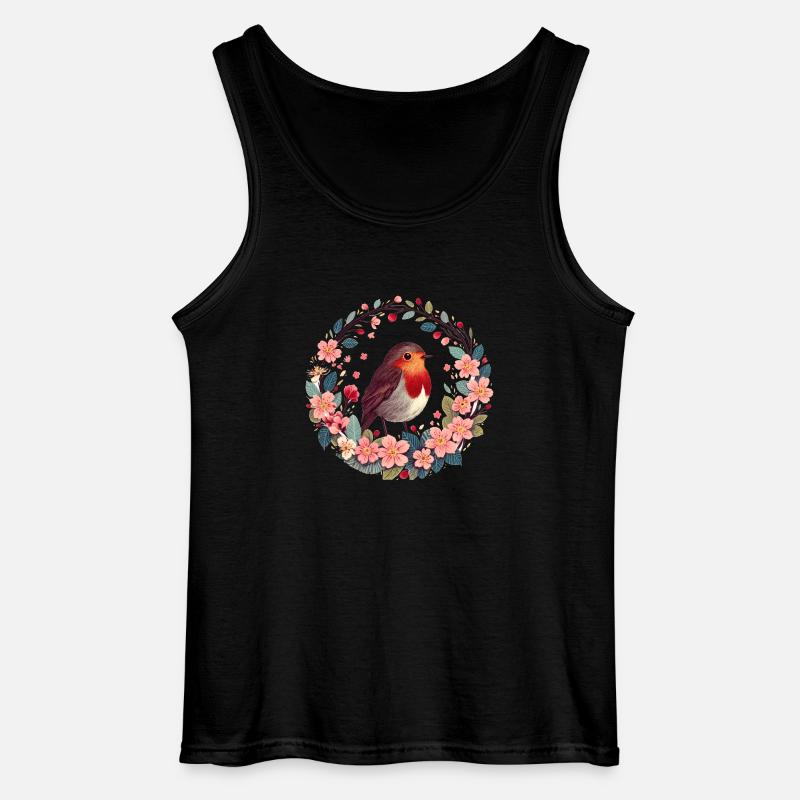 Rotkehlchen - Gildan Männer Tank Top - Schwarz