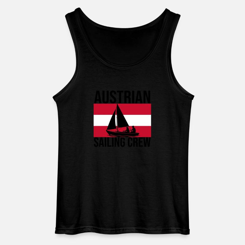 Austrian Sailing Crew Sailing Shirt - Gildan Men’s Tank Top - black