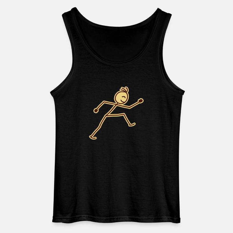 walking_stick_figure_2c - Gildan Männer Tank Top - Schwarz