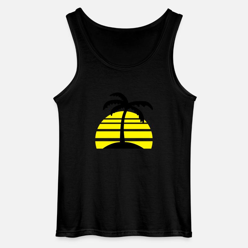 palms__f2 - Gildan Männer Tank Top - Schwarz