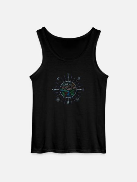 Wildnis (Kompass, minimal) - Gildan Männer Tank Top - Schwarz