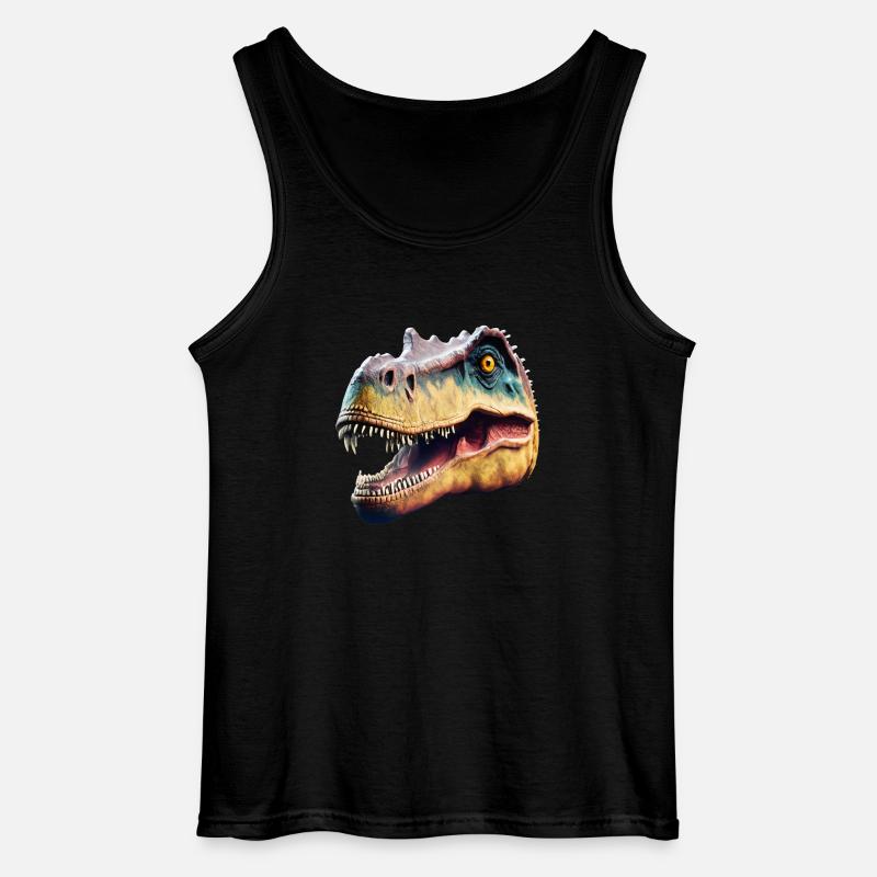 Dino Head - Dinosaur Head - Gildan Men’s Tank Top - black