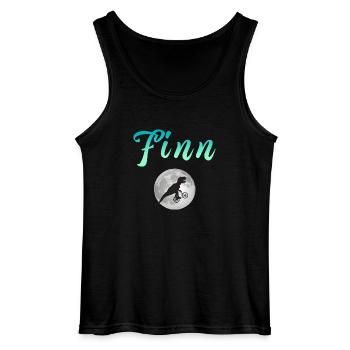 FINN - Beau prénom de garçon avec dinosaure - Débardeur Gildan Homme - noir - Devant - AI Model Male 185 dark (185cm)
