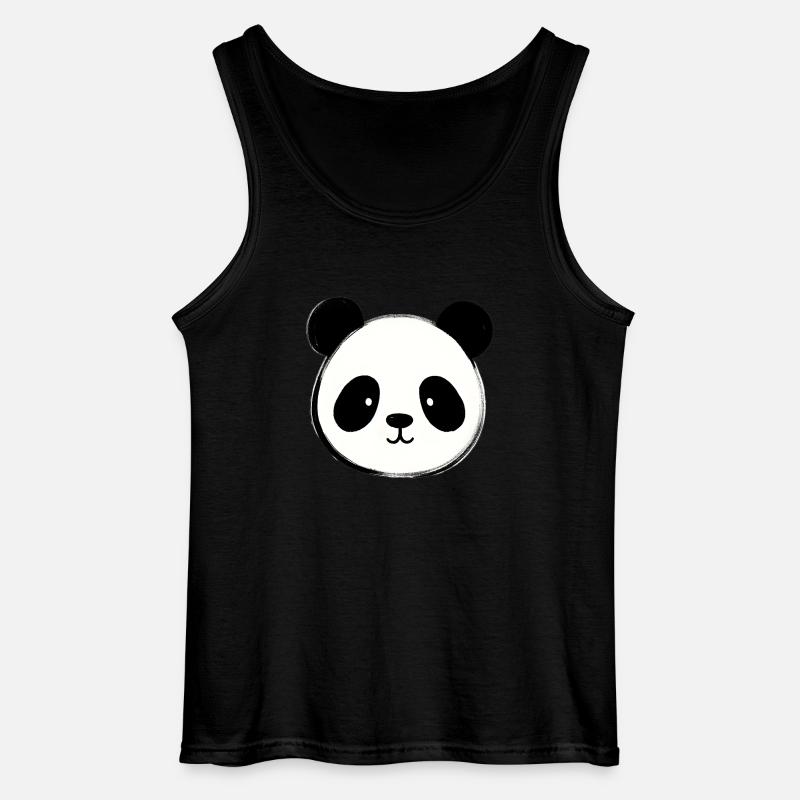 Süßer Panda - Gildan Männer Tank Top - Schwarz