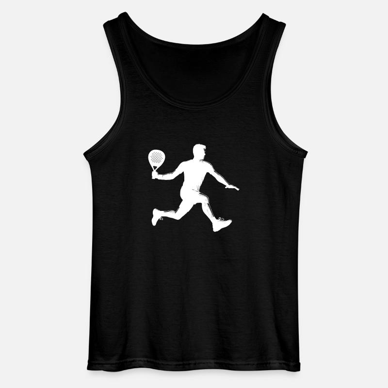 Padel player side white - Gildan Men’s Tank Top - black