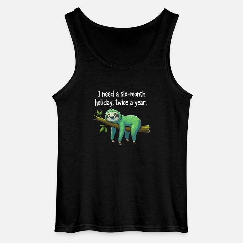 Faultier Urlaub - Gildan Männer Tank Top - Schwarz
